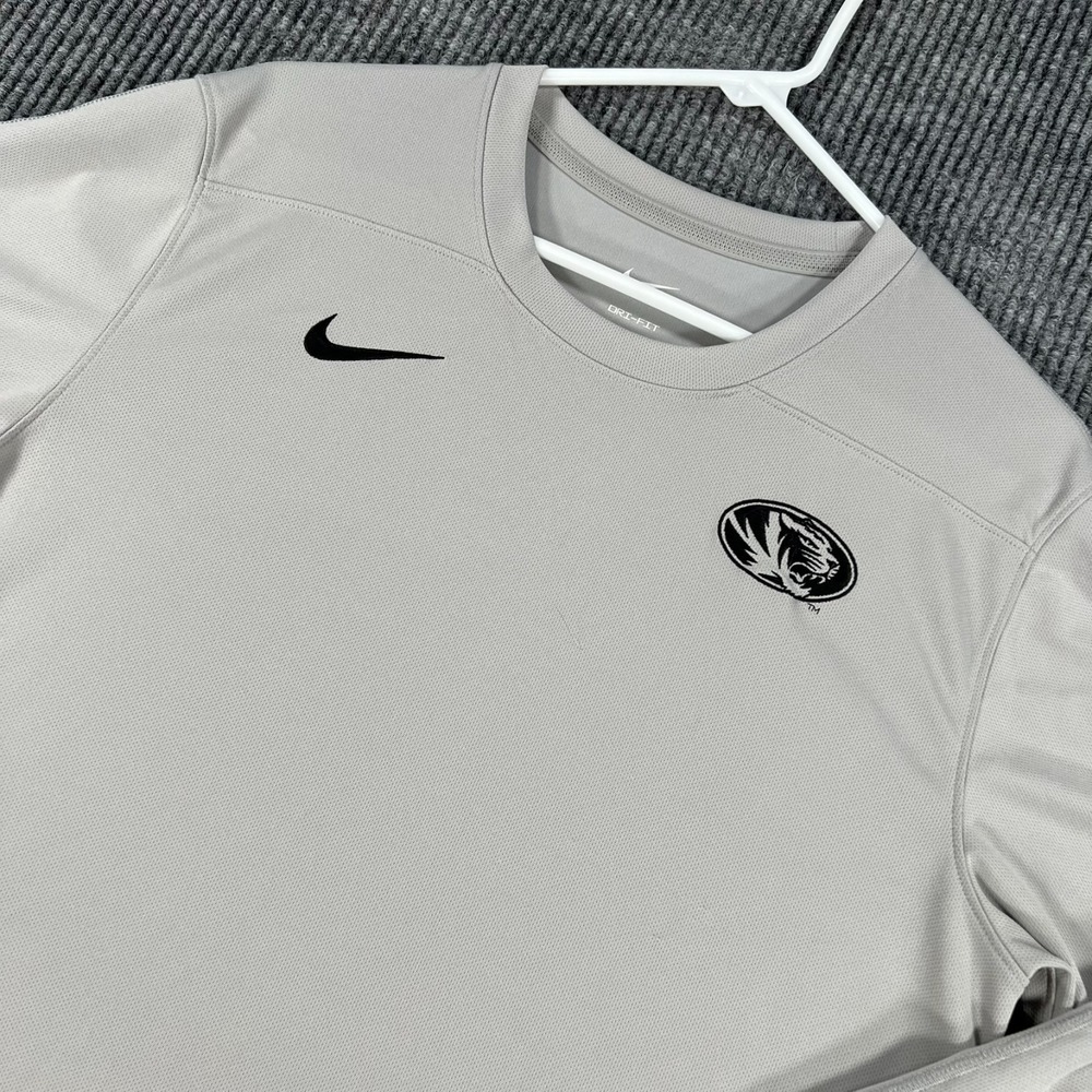 Missouri Tigers Mizzou Shirt Mens Medium Gray Long Sleeve NCAA Football Nike
